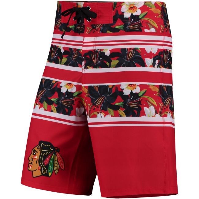 Plavky Floral Stripe Boardshorts Chicago - Chicago Blackhawks Ostatní