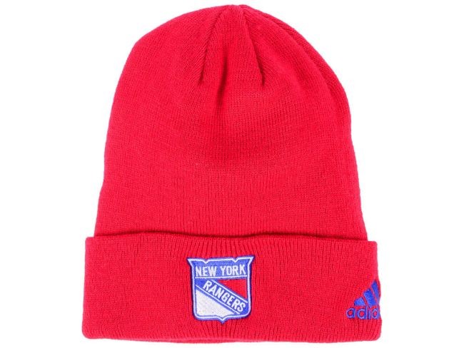 Zimní čepice adidas NHL Basic Cuff Knit RED NYR - New York Rangers Čepice, kulichy