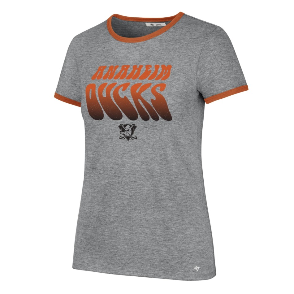 Anaheim Ducks dámské tričko Letter Ringer grey - Anaheim Ducks dámské oblečení