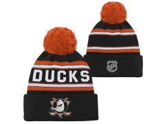 Anaheim Ducks dětská zimní čepice Jacquard Cuffed Knit With Pomeee