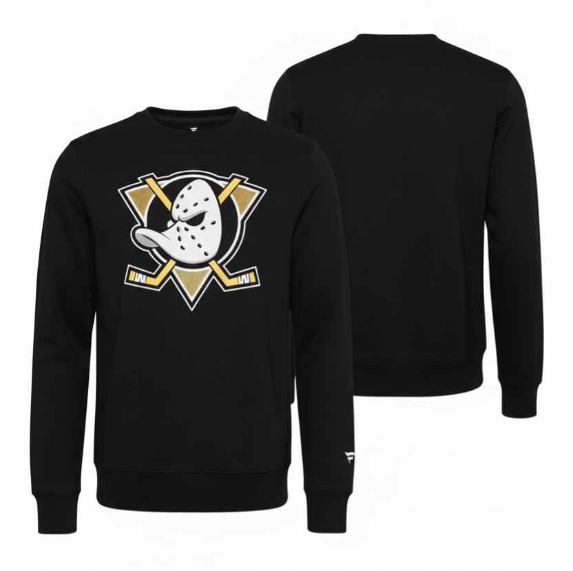 Anaheim Ducks pánská mikina Primary Logo Graphic Crew Sweatshirt black - Anaheim Ducks mikiny, bundy, kalhoty
