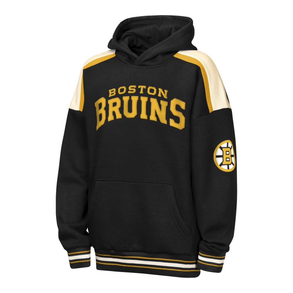 Boston Bruins dětská mikina s&nbsp;kapucí NHL Camaraderie Oversized Colorblock Fleece - Boston Bruins dětské oblečení