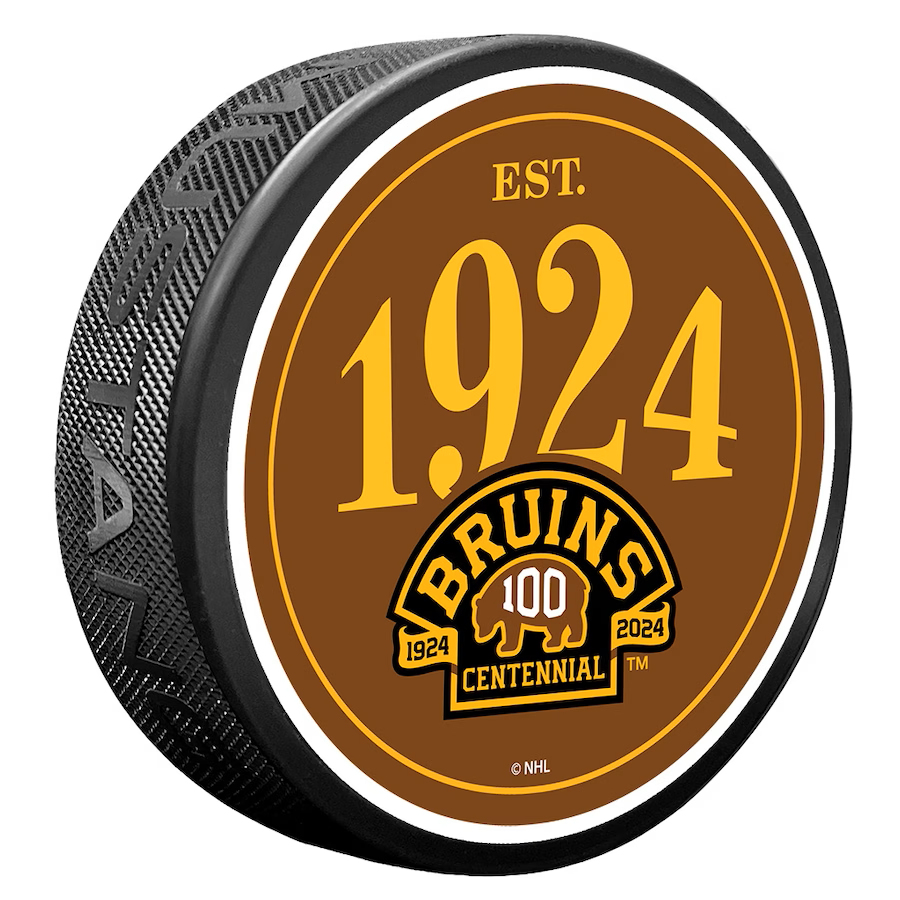 Boston Bruins puk 100th Anniversary Commemorative Hockey Year - Boston Bruins hokejové vybavení