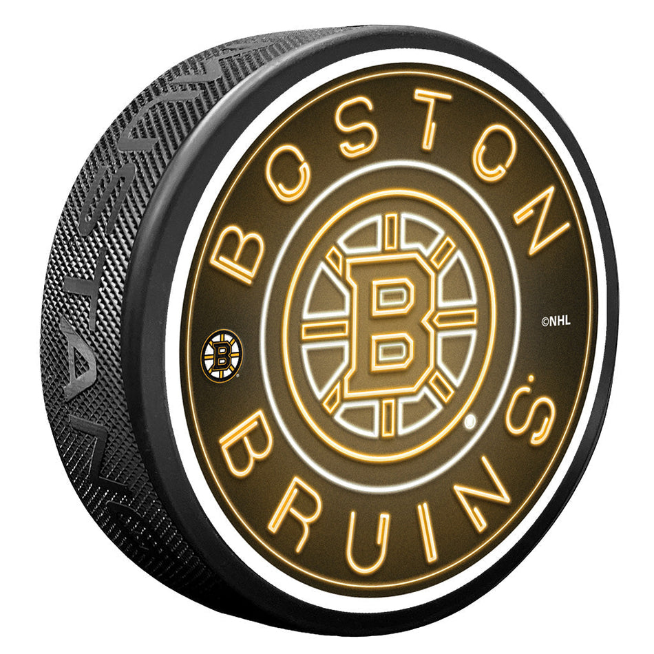 Boston Bruins puk Neon - Boston Bruins hokejové vybavení