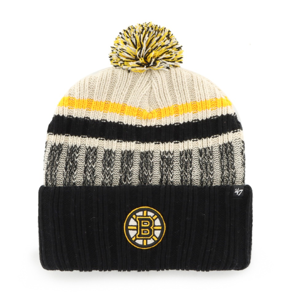 Boston Bruins zimní čepice Long Range 47 Cuff Knit Natural - Boston Bruins kšiltovky, čepice, rukavice