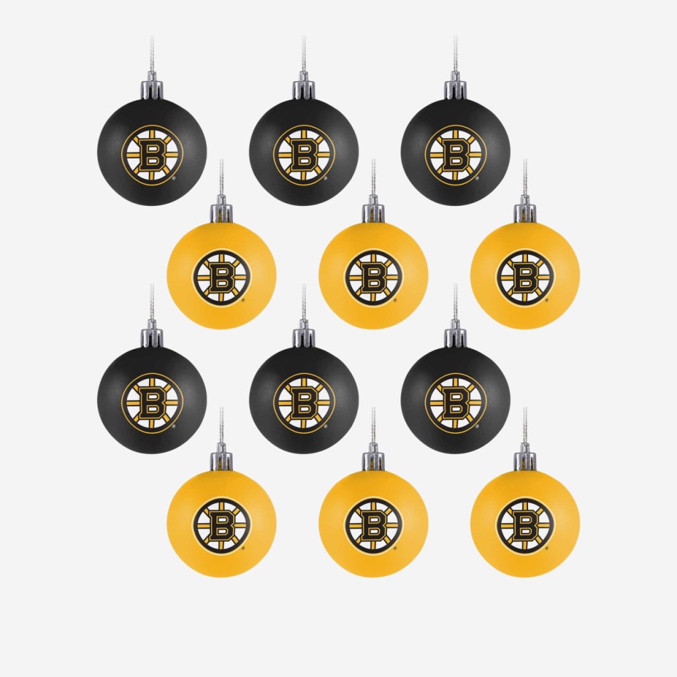 Boston Bruins vánoční ozdoby NHL 12 Pack Ball Ornament Set