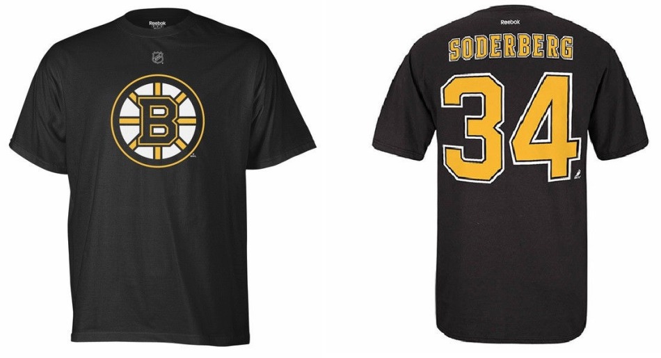 Boston Bruins pánské tričko #34 Carl Söderberg black - Boston Bruins trička, polo trička, košile