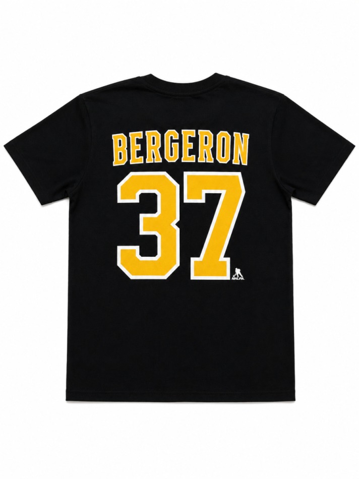 Boston Bruins pánské tričko Patrice Bergeron #37 Boston Bruins NHL Iconic Name & Number Graphic