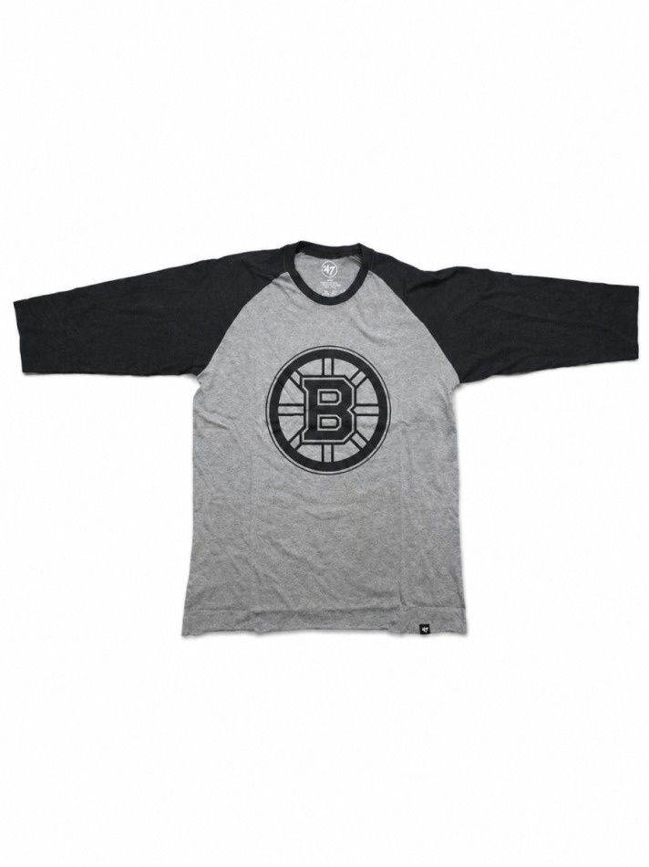 Pánské tričko Boston Bruins NHL 3/4 Sleeve Grey Two Tone Logo