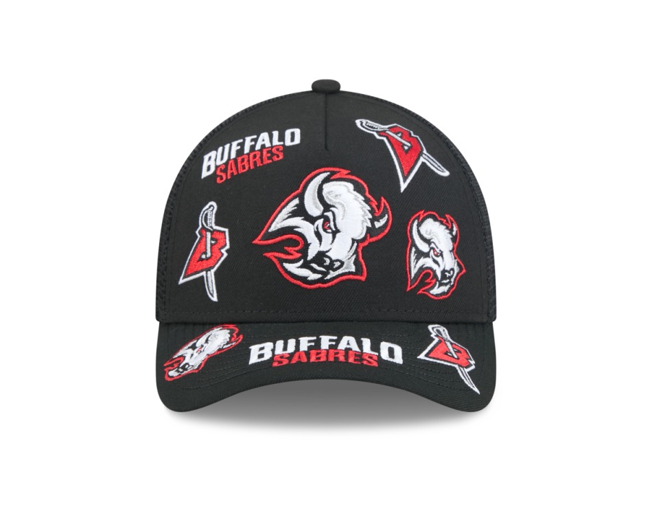 Buffalo Sabres čepice baseballová kšiltovka NHL 9FORTY M-Crown A-Frame Trucker All Over black - Buffalo Sabres kšiltovky, čepice, rukavice