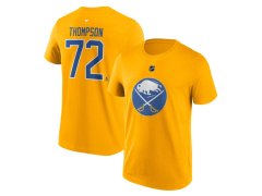 Buffalo Sabres pánské tričko Tage Thompson #72 Stack Logo Name & Number yellow