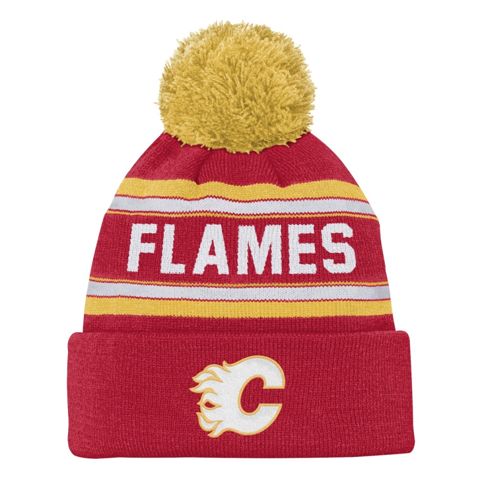 Calgary Flames dětská zimní čepice NHL Jacquard Cuffed Knit With Pom - Calgary Flames dětské oblečení