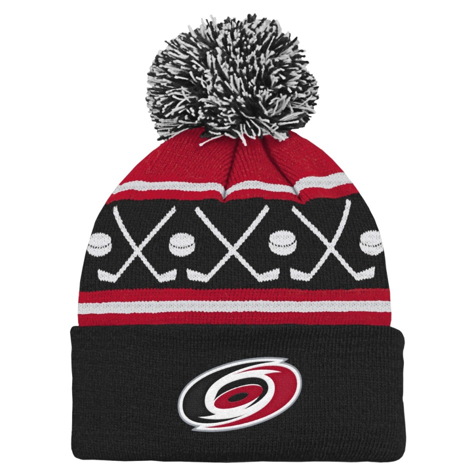 Carolina Hurricanes dětská zimní čepice NHL Face-Off Cuff Pom - Carolina Hurricanes dětské oblečení
