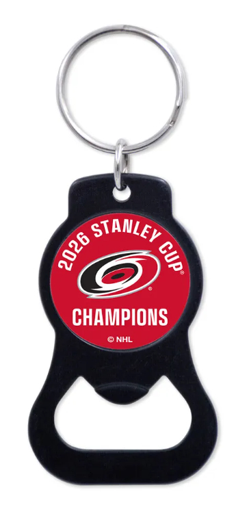 Carolina Hurricanes otvírák NHL 2026 Stanley Cup Champions bottle opener - Carolina Hurricanes klíčenky, náramky, šperky