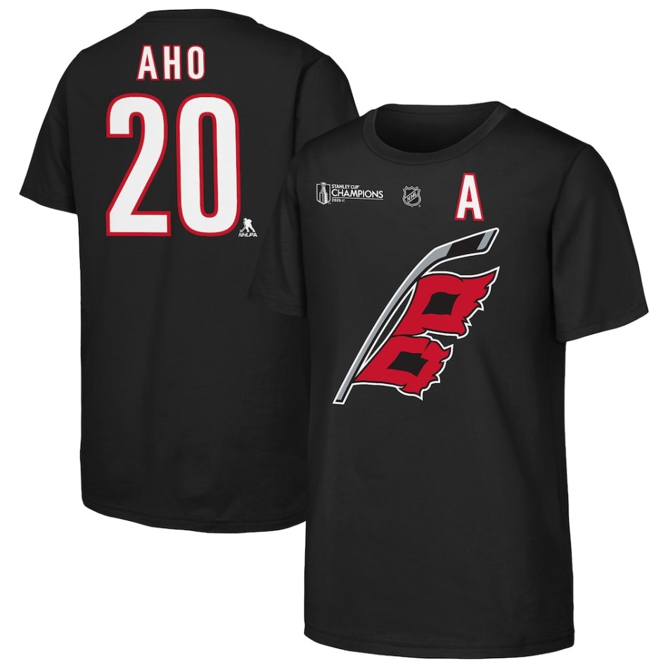 Carolina Hurricanes dětské tričko Sebastian Aho NHL 2026 Stanley Cup Champions Name & Number - Carolina Hurricanes stanley Cup 2026