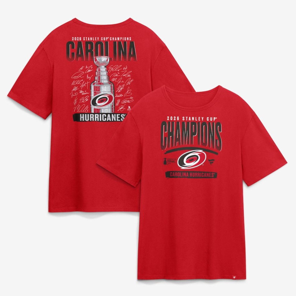 Carolina Hurricanes pánské tričko NHL 2026 Stanley Cup Champions Signature Roster