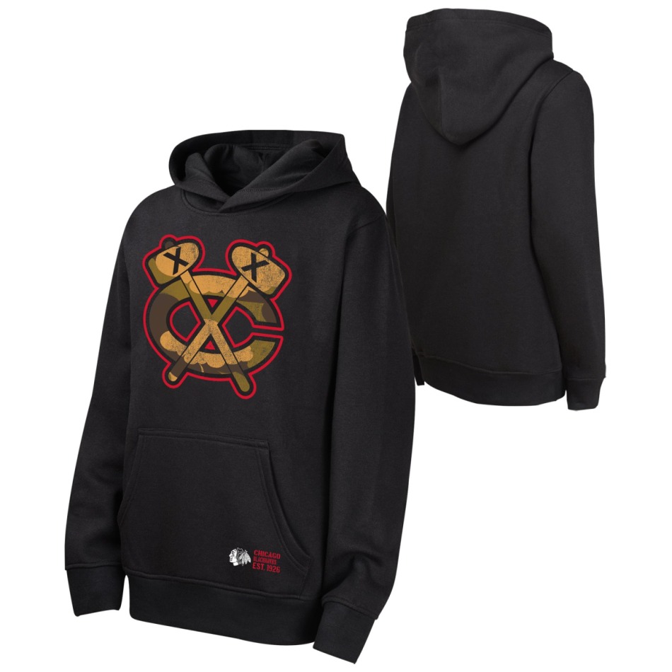 Chicago Blackhawks dětská mikina s kapucí Down To The Wire Po Fleece Hood