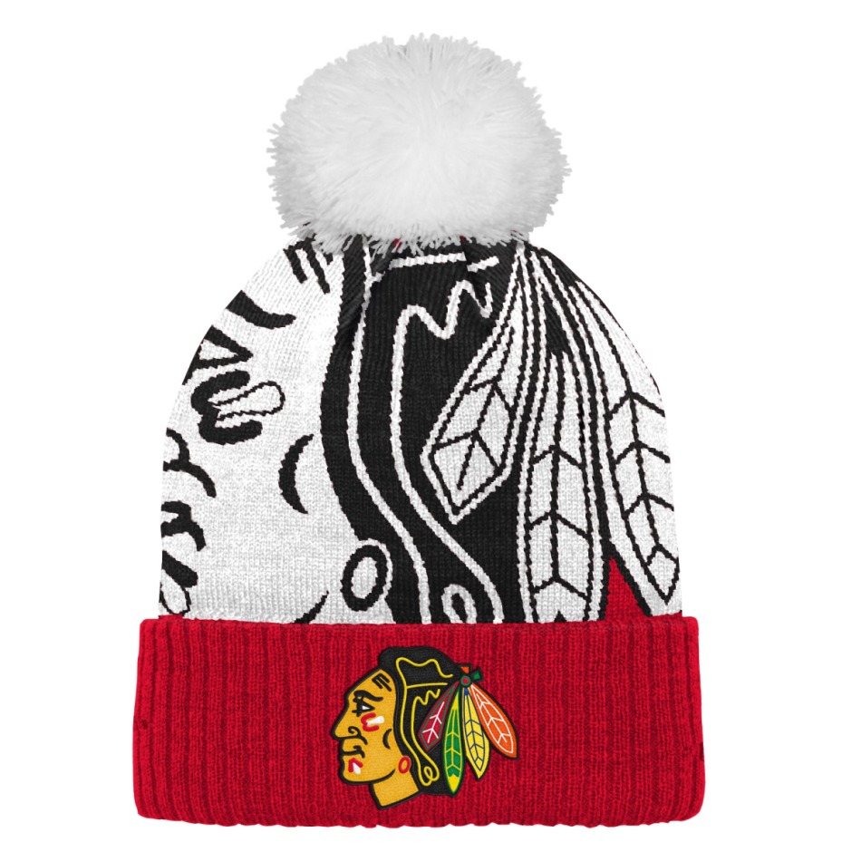Chicago Blackhawks dětská zimní čepice Big Face - Chicago Blackhawks dětské oblečení