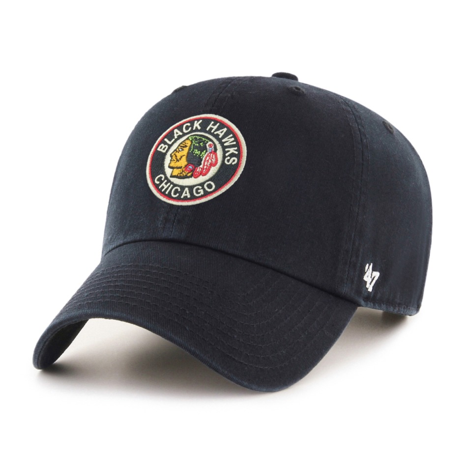 Chicago Blackhawks čepice baseballová kšiltovka 47 CLEAN UP Adjustable black