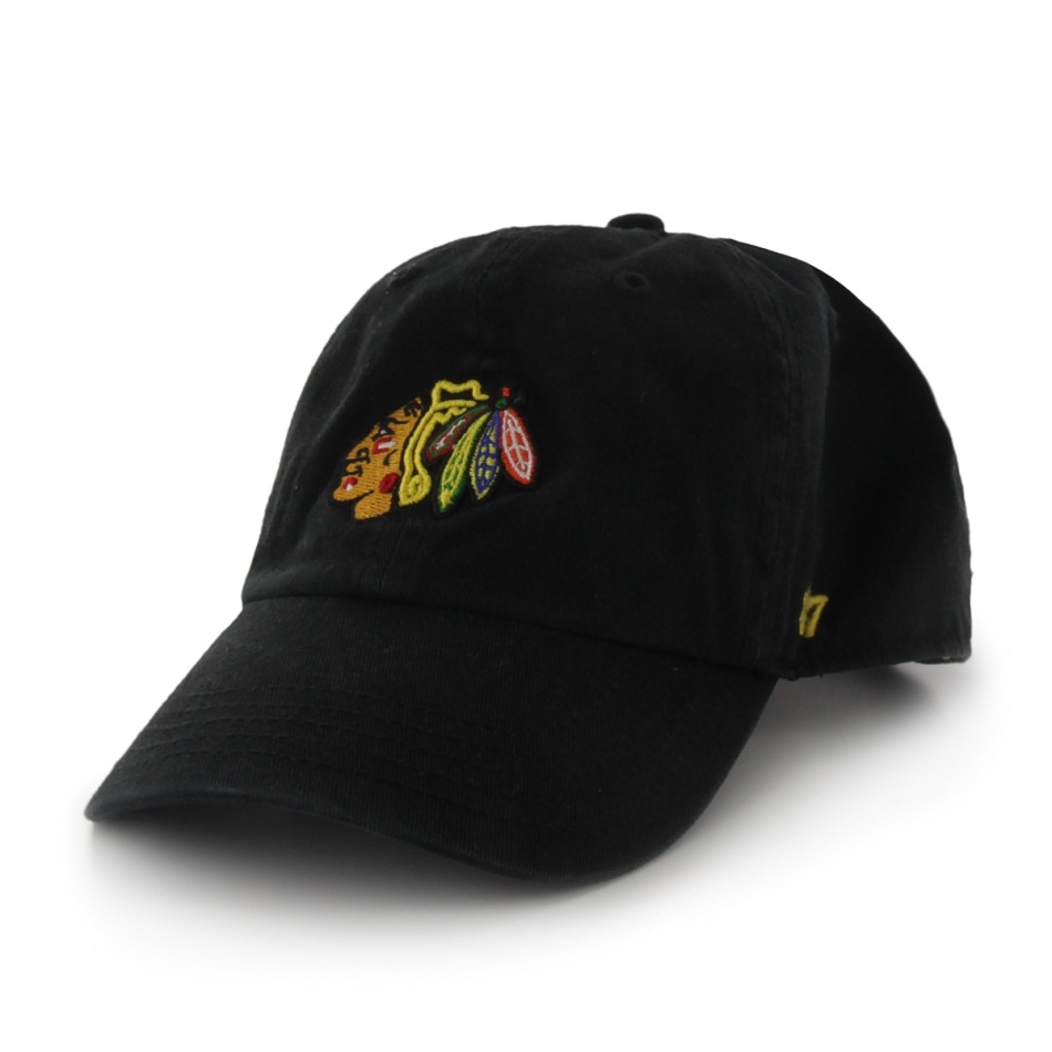 Chicago Blackhawks čepice baseballová kšiltovka 47 CLEAN UP bl - Chicago Blackhawks kšiltovky, čepice, rukavice