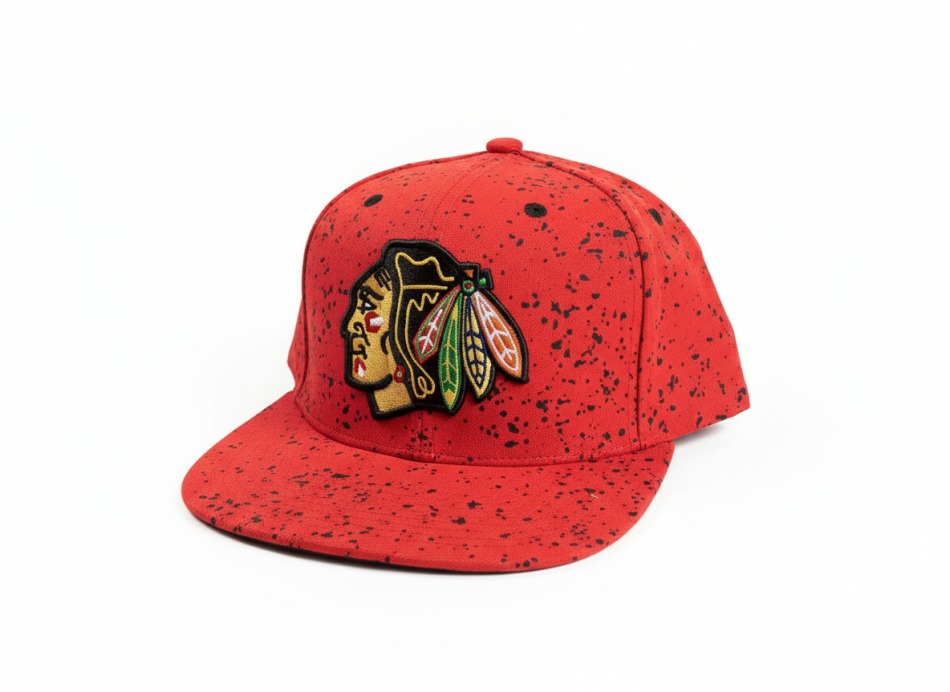 Chicago Blackhawks čepice flat kšiltovka Splatters Snapback - Chicago Blackhawks kšiltovky, čepice, rukavice