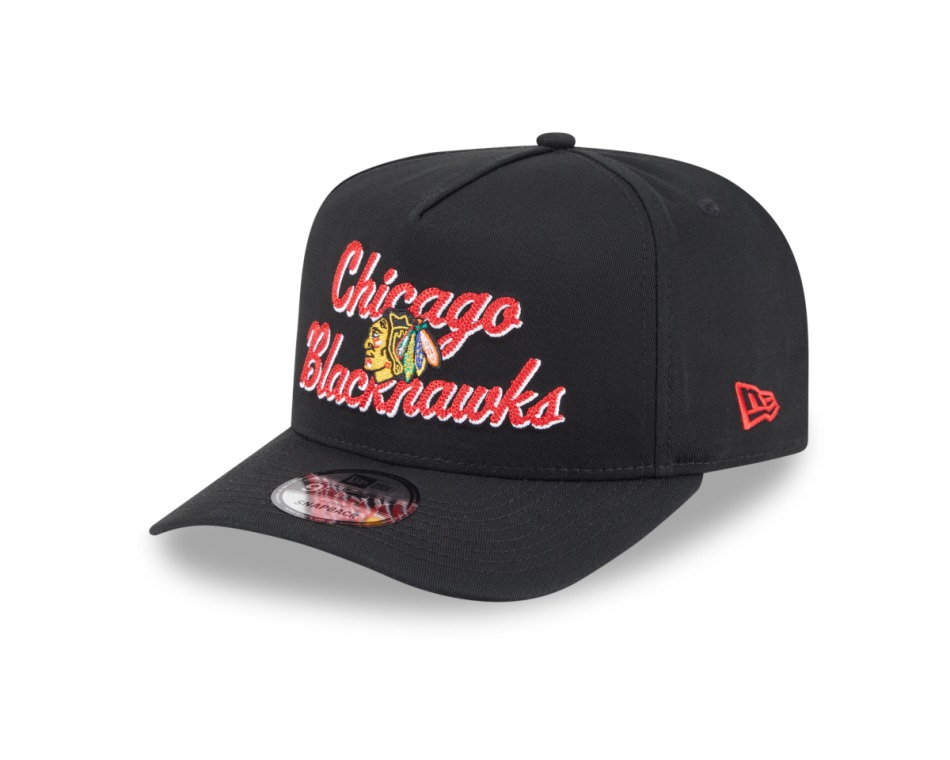 Chicago Blackhawks čepice baseballová kšiltovka New Era 950AF Chainstitch black - Chicago Blackhawks kšiltovky, čepice, rukavice