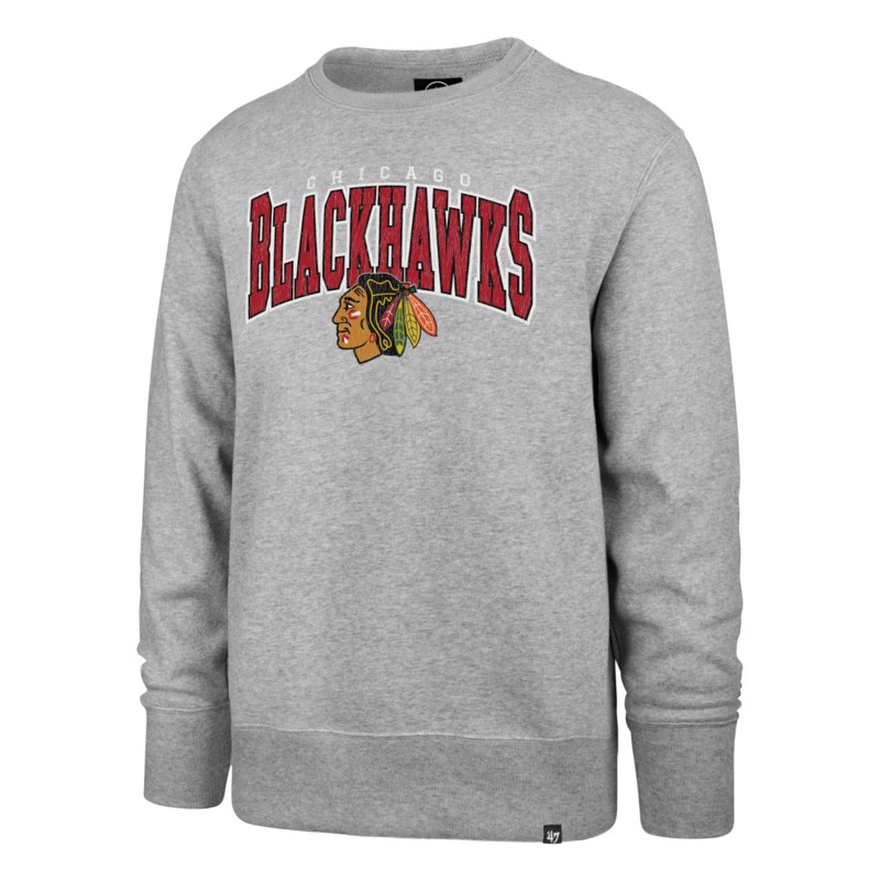 Chicago Blackhawks pánská mikina Varsity Block 47 Headline Crew - Chicago Blackhawks mikiny, bundy, kalhoty