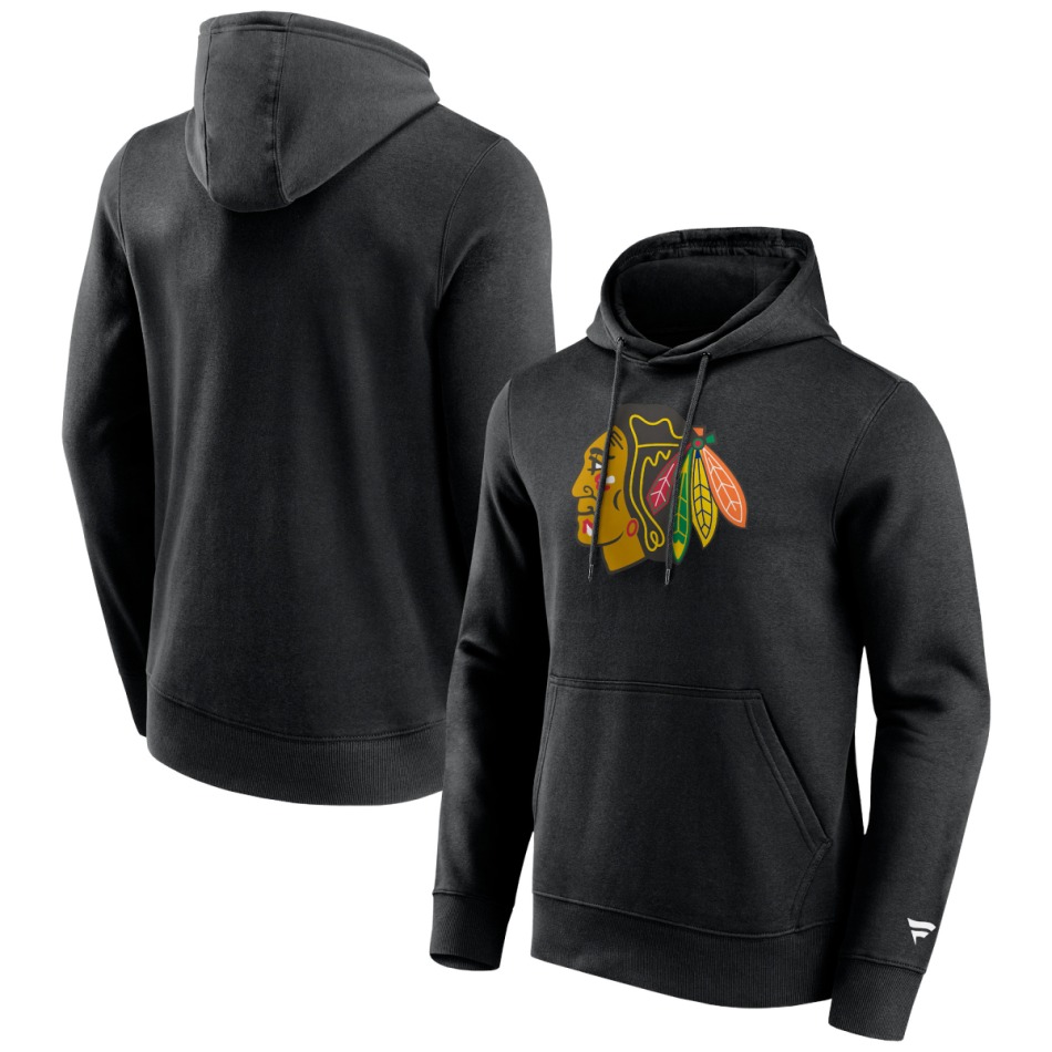 Chicago Blackhawks pánská mikina s&nbsp;kapucí Primary Logo Graphic Hoodie black
