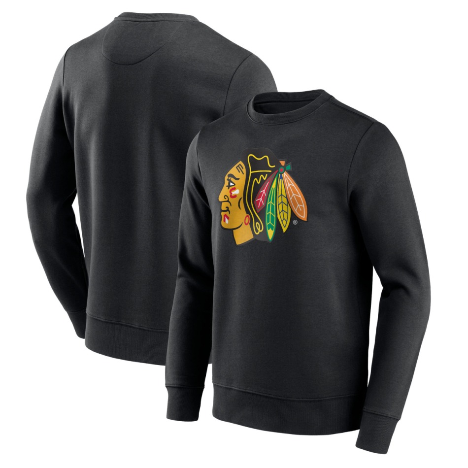 Chicago Blackhawks pánská mikina Primary Logo Graphic Crew Sweatshirt - VALUE - Chicago Blackhawks mikiny, bundy, kalhoty