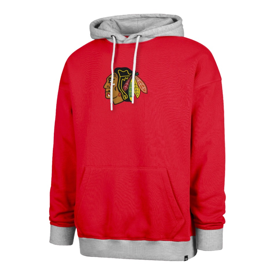 Chicago Blackhawks pánská mikina s kapucí 47 Patch Drop Shoulder Hood red