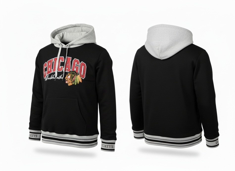 Chicago Blackhawks pánská mikina s&nbsp;kapucí Premium Fleece Hoodie Current Logo - Chicago Blackhawks mikiny, bundy, kalhoty
