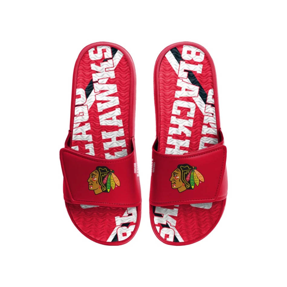 Chicago Blackhawks pantofle gel slide slipper - Chicago Blackhawks ostatní modní doplňky