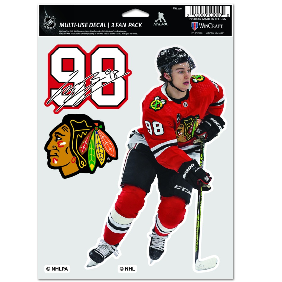 Chicago Blackhawks samolepky Connor Bedard Multi Use 3 Fan Pack Decal - Chicago Blackhawks ostatní suvenýry
