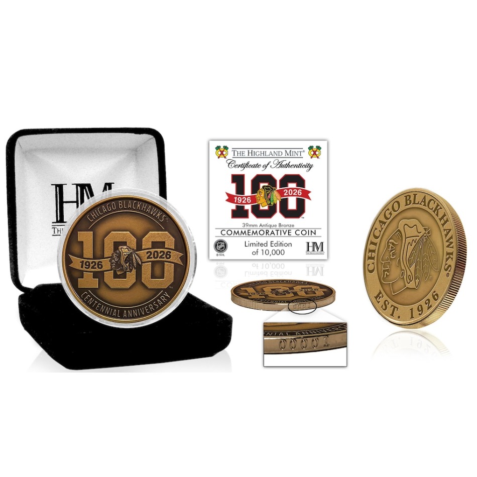Chicago Blackhawks sběratelská mince 100th Anniversary Antique Bronze Coin - Chicago Blackhawks ostatní suvenýry