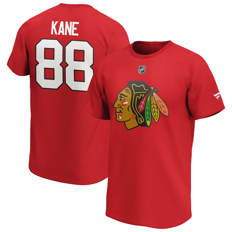 Chicago Blackhawks pánské tričko Patrick Kane Iconic Name & Number Graphic - Chicago Blackhawks trička, polo trička, košile