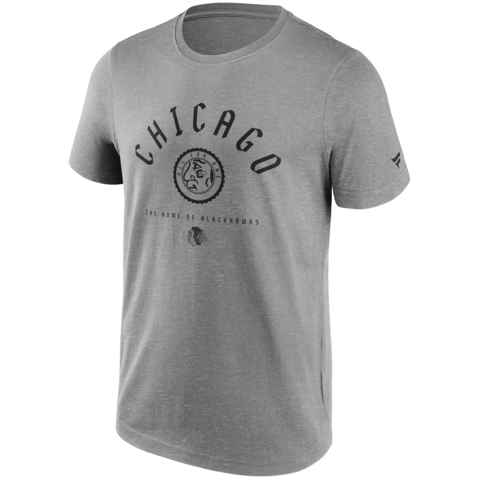 Chicago Blackhawks pánské tričko College Stamp grey