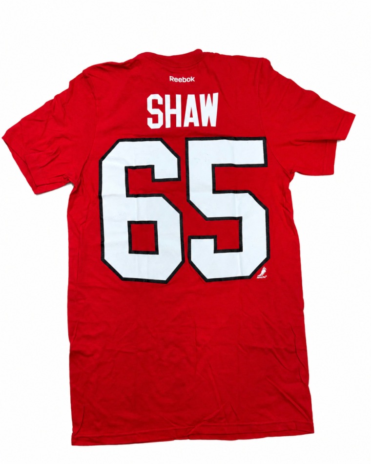 Chicago Blackhawks pánské tričko Andrew Shaw #65 NHL Stack Logo Name & Number