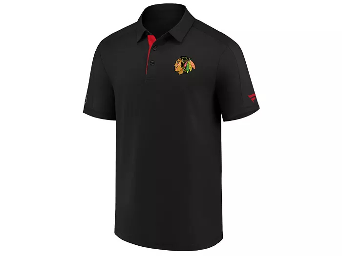 Chicago Blackhawks pánské tričko NHL Authentic Rinkside Performance Polo black - Chicago Blackhawks trička, polo trička, košile