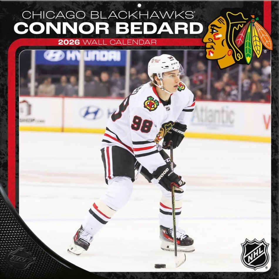 Chicago Blackhawks kalendář Connor Bedard 2026 Wall - Chicago Blackhawks vlajky, plakáty