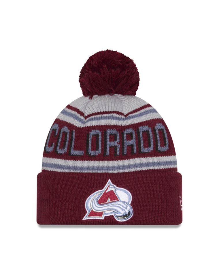 Colorado Avalanche zimní čepice NHL Pom Wordmark - Colorado Avalanche kšiltovky, čepice, rukavice
