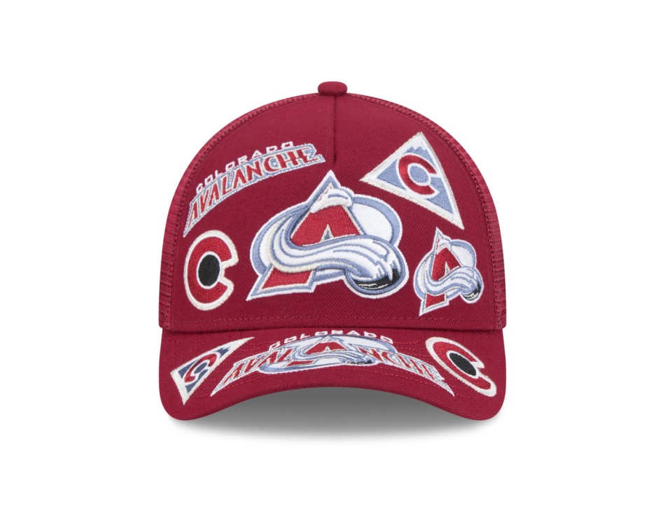 Pánská kšiltovka Colorado Avalanche NHL 9FORTY M-Crown A-Frame Trucker All Over vínová - Colorado Avalanche kšiltovky, čepice, rukavice