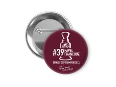 Colorado Avalanche odznak se špendlíkem Pavel Francouz #39 Stanley Cup Champion 2022 red