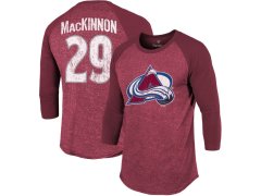 Colorado Avalanche pánské tričko NHL Name & Number Tri-Blend Raglan 3/4-Sleeve T-Shirt - Burgundy