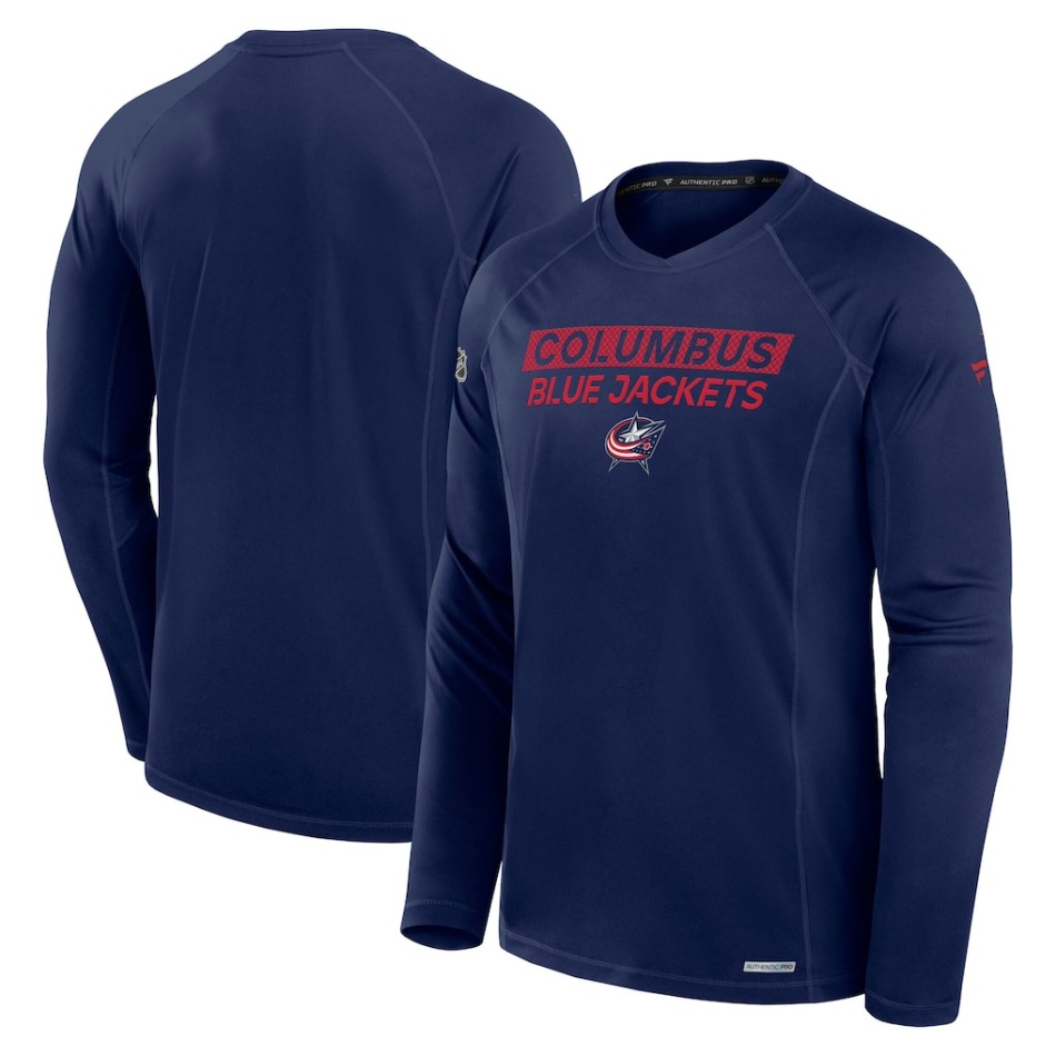 Columbus Blue Jackets pánské tričko s dlouhým rukávem Authentic Pro Rink Tech navy