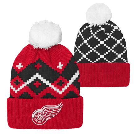 Detroit Red Wings dětská zimní čepice Patchwork Cuffed Knit - Detroit Red Wings dětské oblečení