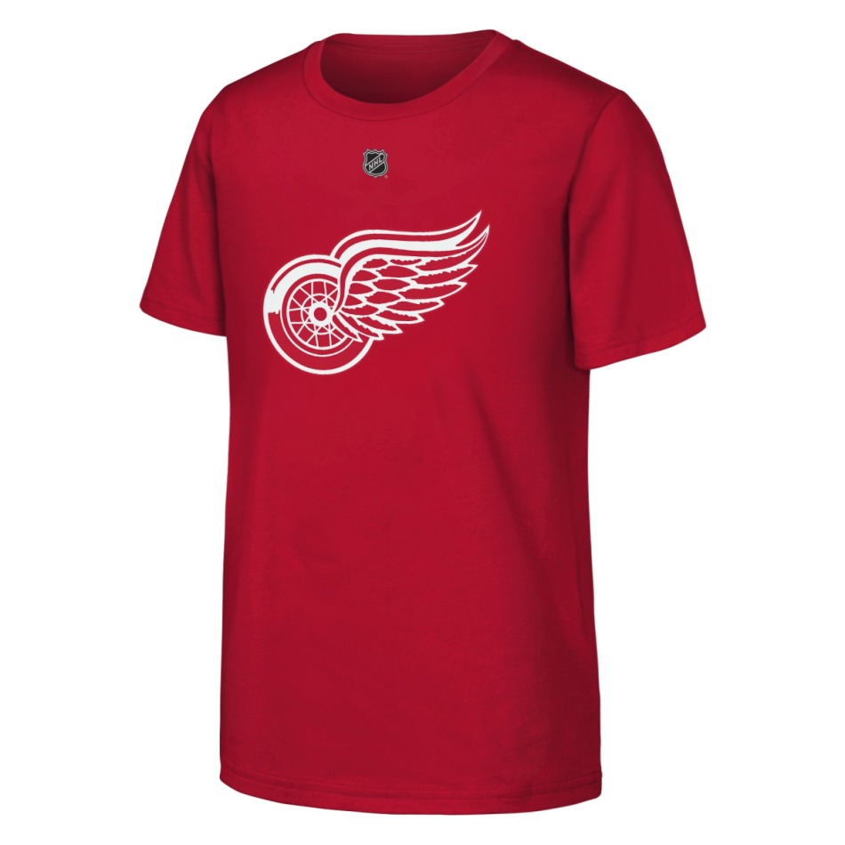 Dětské tričko Moritz Seider #53 Detroit Red Wings NHL Flat Name & Number Short Sleeve Cotton