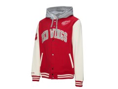 Detroit Red Wings pánská mikina s&nbsp;kapucí Courtside Fleece Button Front Vintage Logo