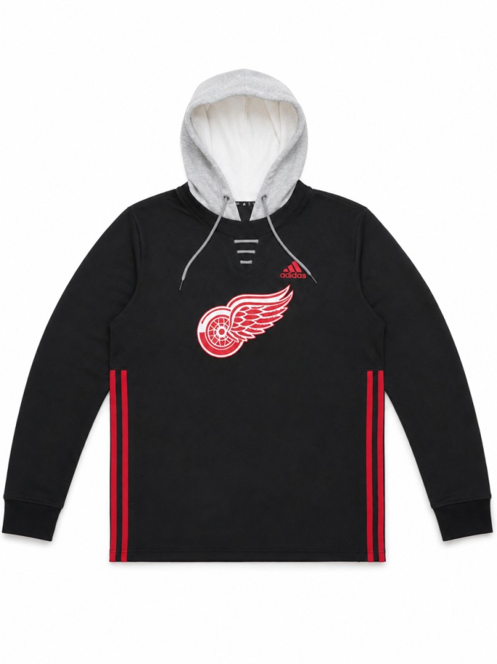 Detroit Red Wings pánská mikina NHL Adidas Laces Hood - Detroit Red Wings mikiny, bundy, kalhoty