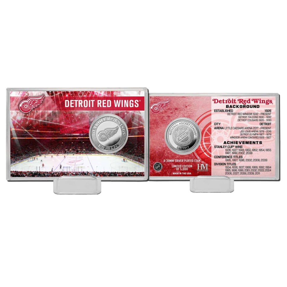 Detroit Red Wings sběratelská mince History Silver Coin Card Limited Edition od 5000