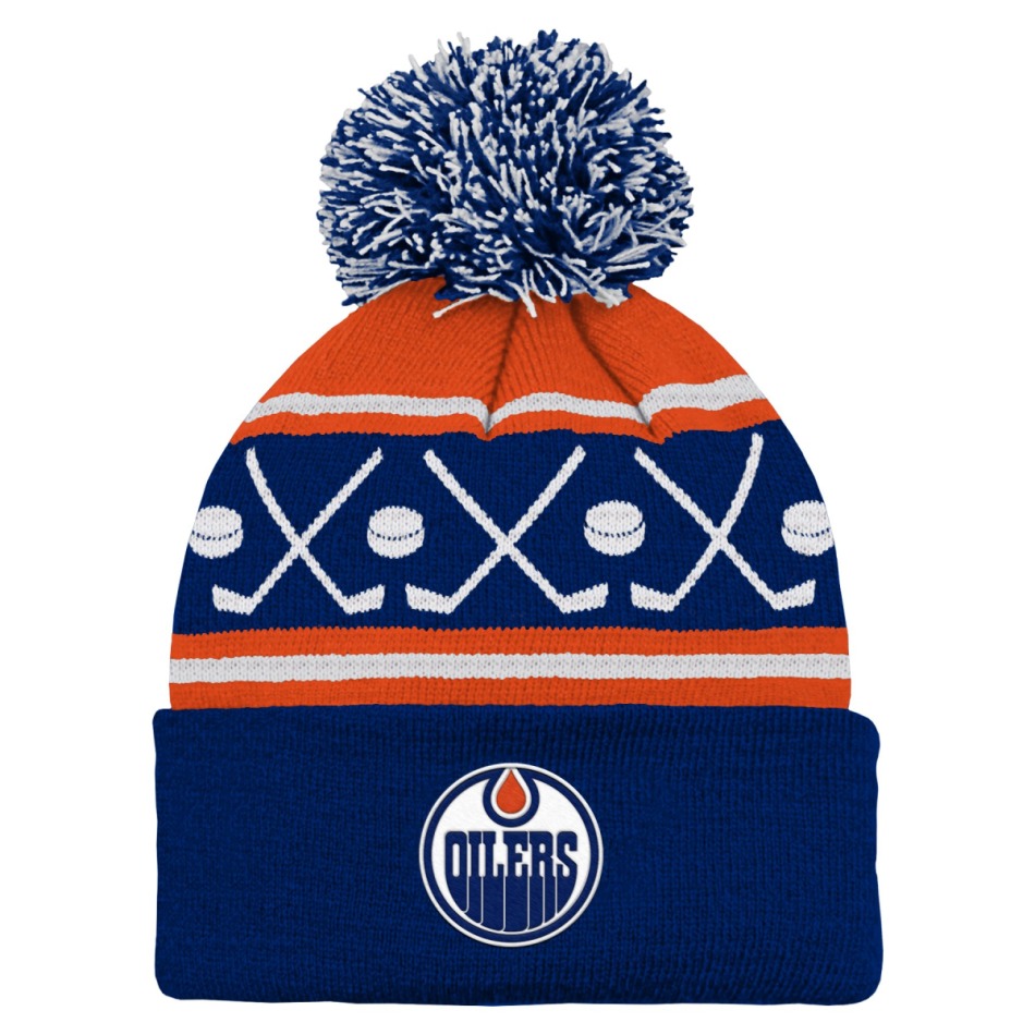 Edmonton Oilers dětská zimní čepice Face-Off Cuff Pom - Edmonton Oilers dětské oblečení